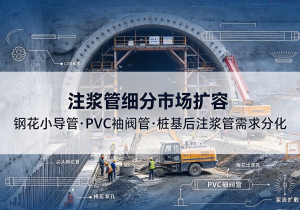 大关注浆管细分市场扩容，隧道钢花小导管、PVC 袖阀管、桩基后注浆管需求分化